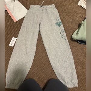 PLAYBOY Gray Kids Joggers with Teal Logo